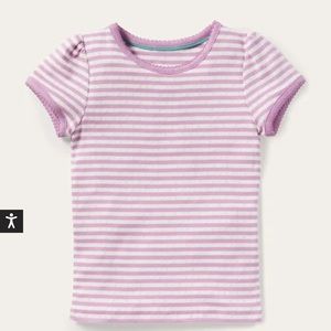 MINI BODEN Short-Sleeved Pointelle Top Size 4-5 years